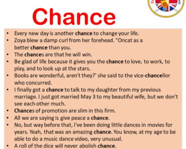 by any chance examples.